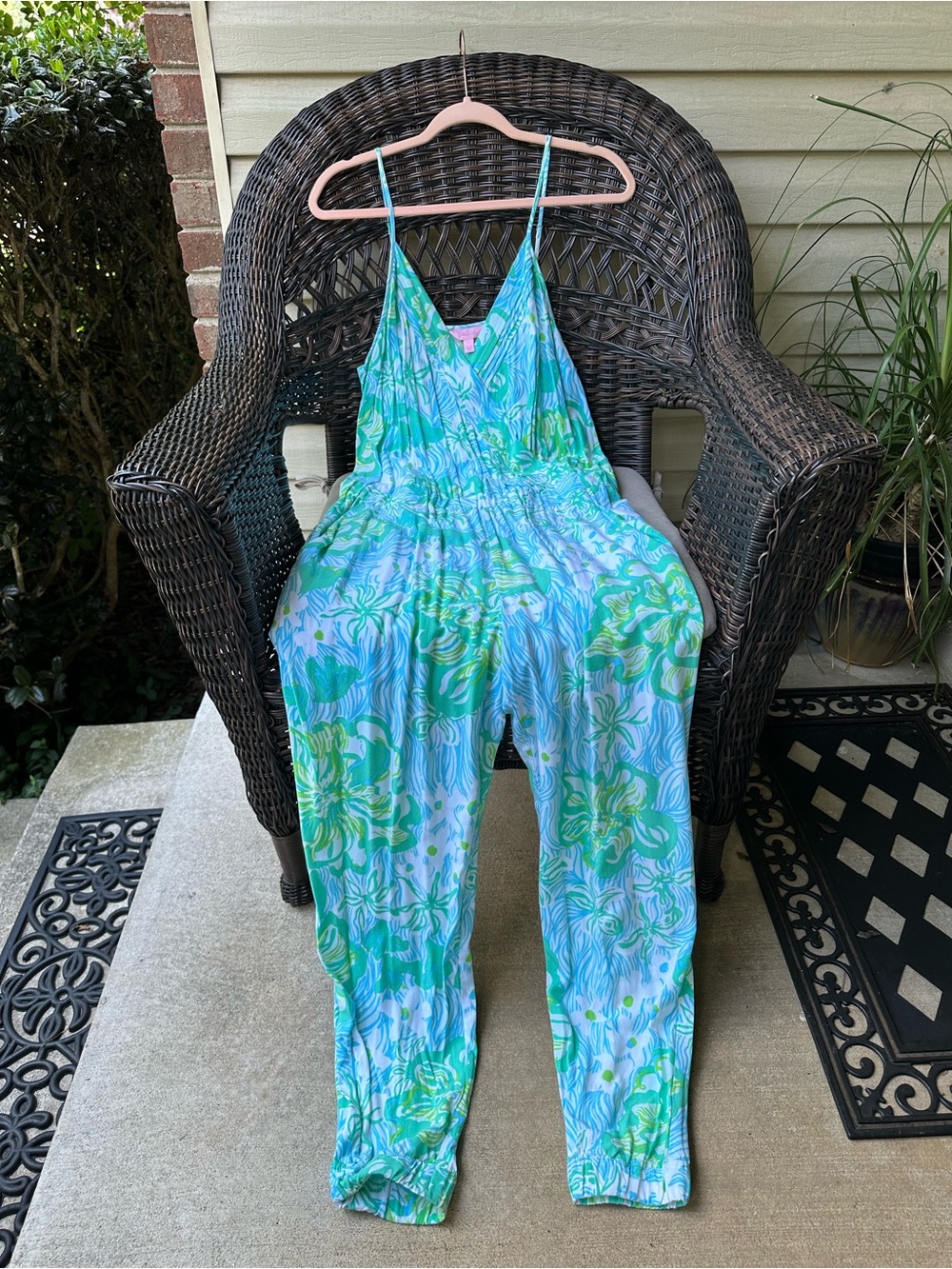 Lilly Pulitzer Jumpsuit Melba Green Lagoon L